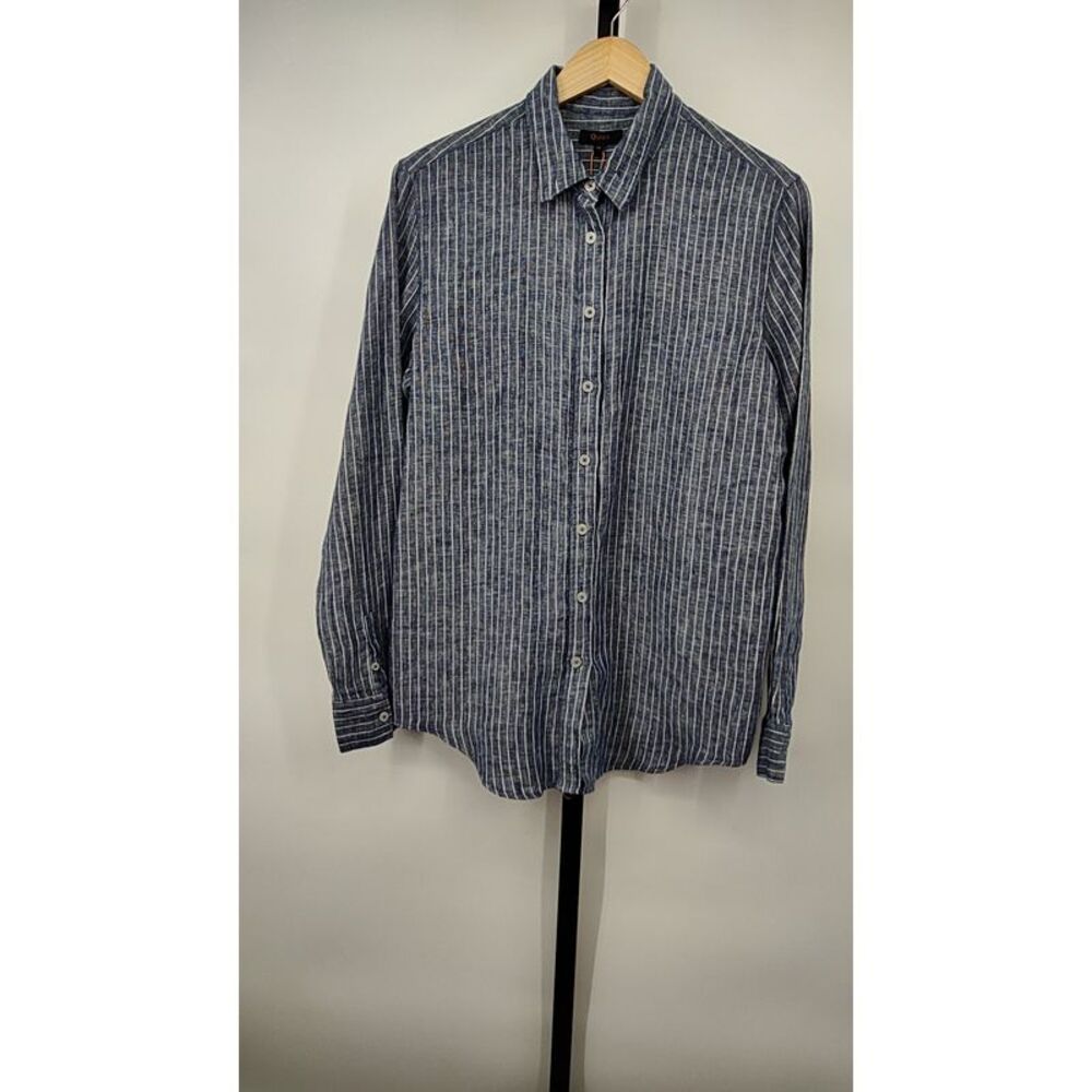 Quince Blue Striped Women's Top